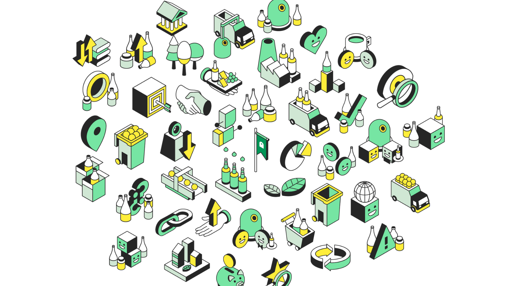 Ecovidrio nube de ilustraciones